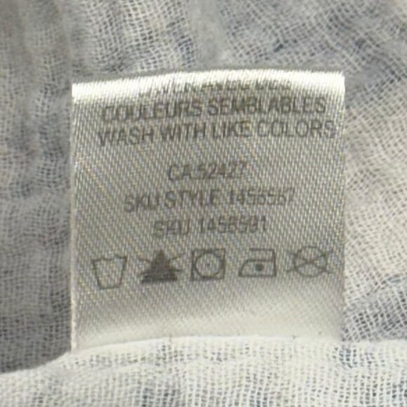 🔵 2/$15 ~ mySTYLE 2X blue floral gauze peasant blouse split neck long sleeve - Picture 9 of 9